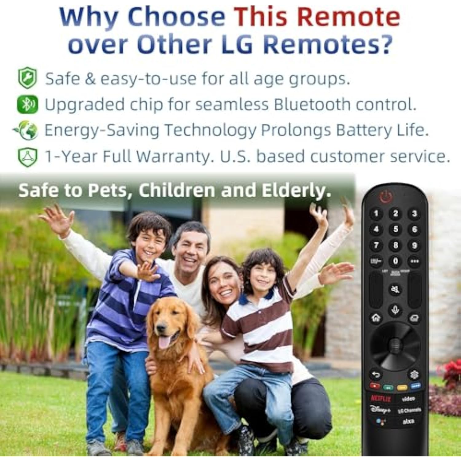 for LG TV Remote Replacement, for LG Remote Control for All 2019-2023 LG Smart TVs, for LG Magic Remote MR22/23GA with Voice and Pointer Function. for LG TV ThinQ OLED WebOS UHD 4K. 1-Year .