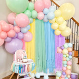118Pcs Pastel Rainbow Party Decorations Crepe Paper Streamer Backdrop