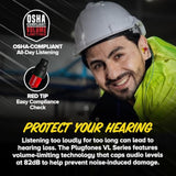 Protector Vl Audio Earbuds, Osha Compliant Earplugs With Sound, Black & Red