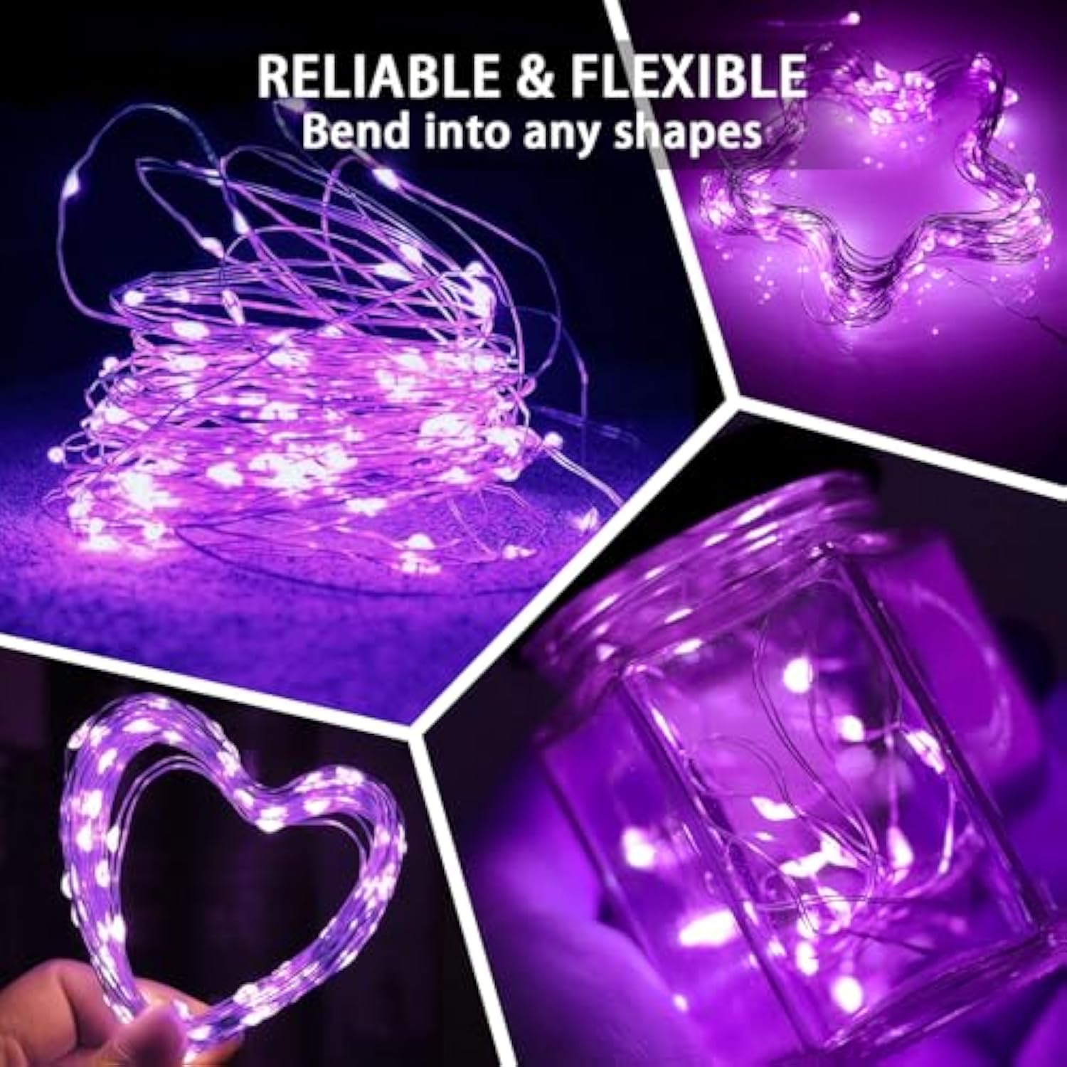 12 Pack Purple Fairy Lights 7Ft 20 Led Twinkle String Lights 3 Modes Battery Operated Waterproof Firefly Starry For Maso
