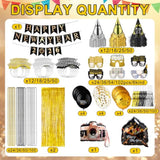 419pcs New Year 2026 Party Kit with Hats, Glasses, Balloons & Noise Makers