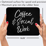 Funny Coffee 9 Inch Mousepad Cafe Mousemat - Cute Social Worker Gift For Women Funny Coffee Social Work Black Mouse Mat Mouse Pad,9.25X7.75 Inch