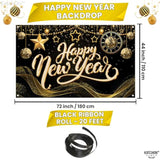 XL Happy New Year Banner 72x44in Backdrop Party Decorations 2026