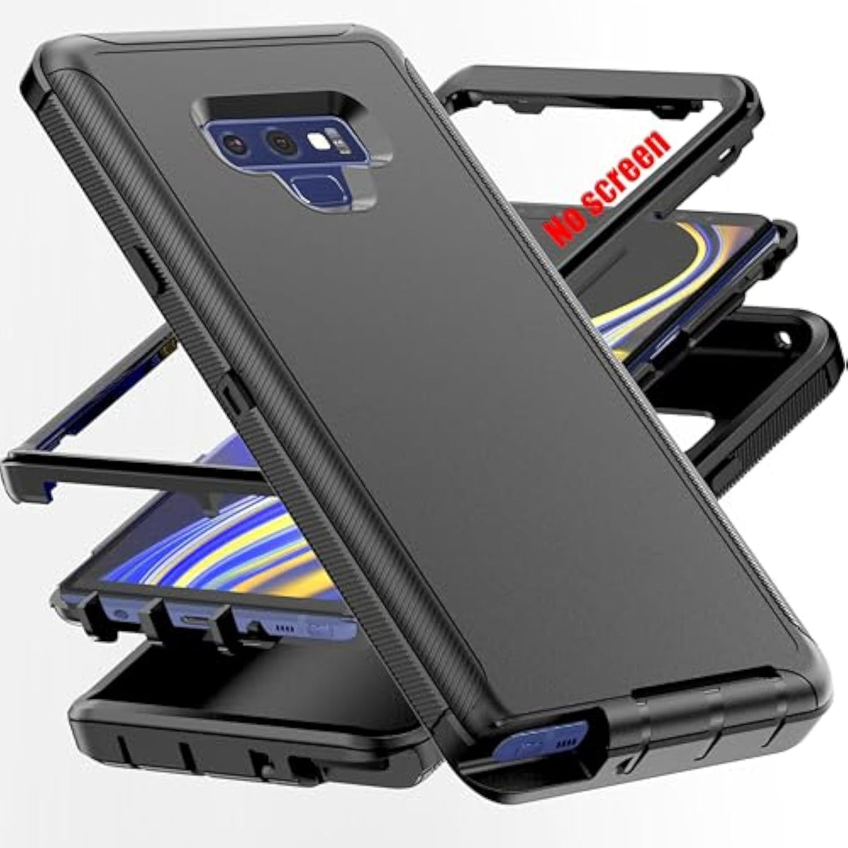 For Note 9 Case,[Military Grade] 3 In 1 Full Body Shockproof Dust/Drop Proof Heavy Duty Protection Cover,For Samsung Galaxy Note 9 6.4 Inch,Black