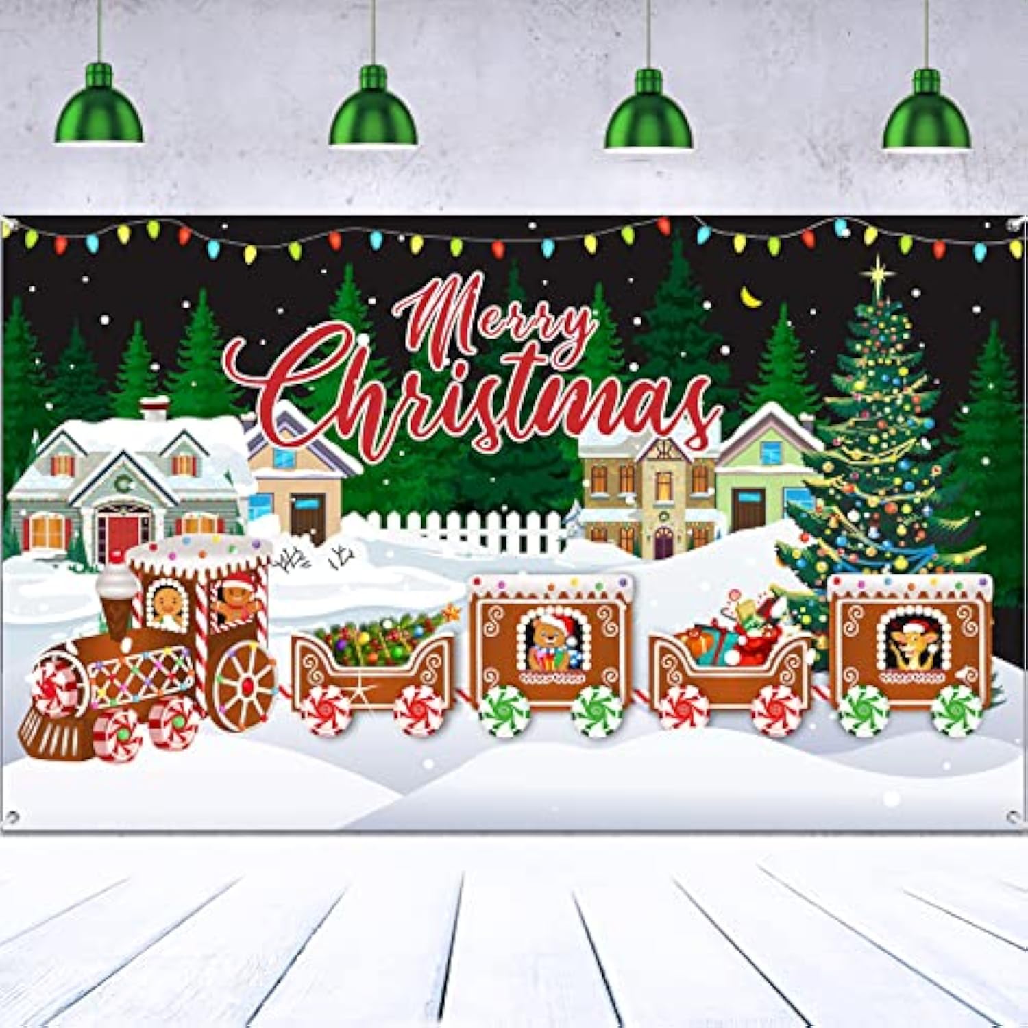 Extra Large Merry Christmas Fabric Banner for Holiday and New Year Party Decor
