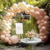 Boho Beige & Ivory White Blush Balloon Garland Arch Kit - Double Stuffed 2 Layer Thick Pastel Latex Balloons In 5In, 12In & 18In Sizes