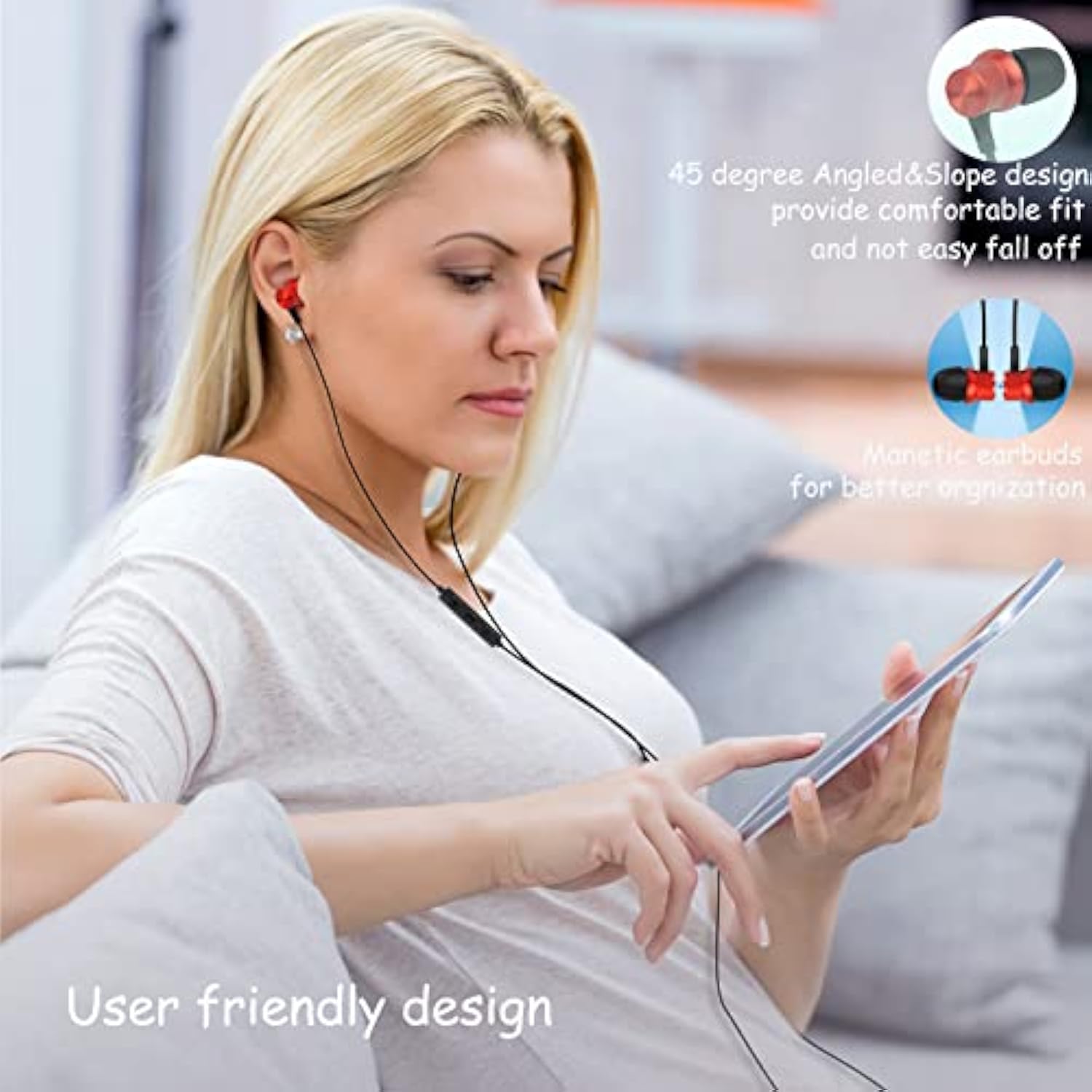 Usb C Headphones Wired In-Ear,Type C Earphones,Usb-C Wired Earbuds Deep Bass F