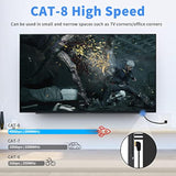Cat 8 90 Degree Ethernet Cable 6Ft/2M, 40Gbps High Speed Ethernet Cable, Extre
