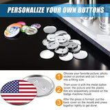 100 Sets Blank Button Making Supplies Round Badge Button Parts Metal B