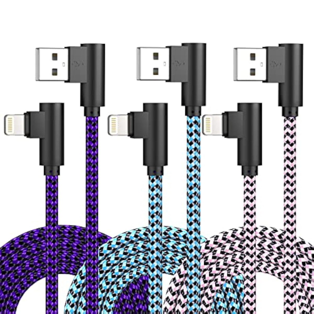 Iphone Charger Cord Lightning Cable 10Ft 3Pack Iphone Charging Cable Long Iphone Charger Cord 10Ft [Apple Certified] Nylon Braided Fast Charging For 14/13/12/11 Pro Max/Xr/Xs/8/7/6/Plus/Se/Ipad