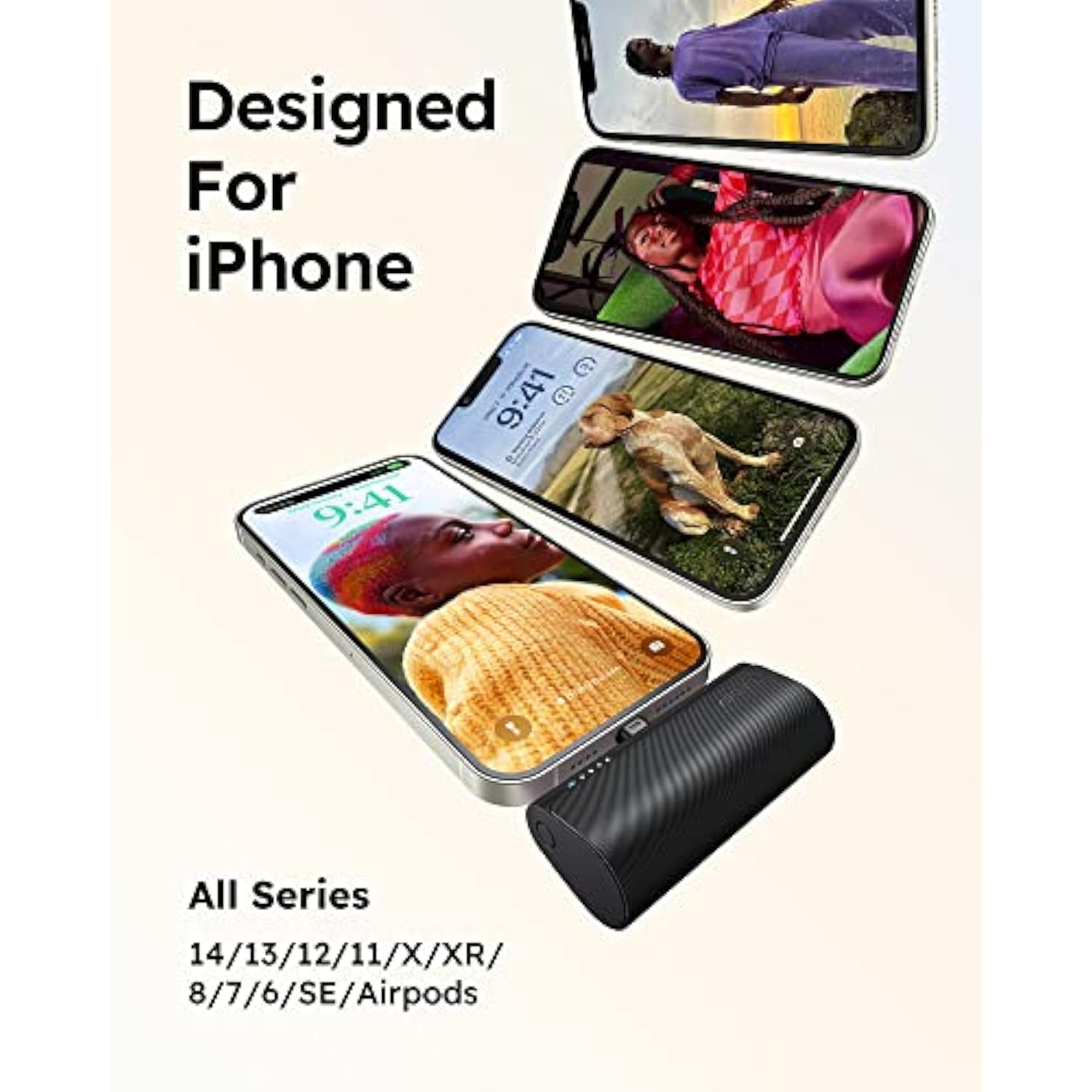 Mini Portable Charger For Iphone, 5000Mah 20W Pd Fast Charging Battery Pack, Cordless Portable External Backup Charger For Iphone 13, 12, 11, 8, 7, Xr, Xs Max, Pro Max, Airpods