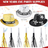 6 Pc 2026 New Year Party Kit with LED Hats and Fringe Squawkers
