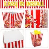 Giant Popcorn Box Cardboard Stand Up With Balloons Movie 3D Popcorn Box Cardboard Stand Up And Yellow White Balloons Carnival Decorations For Movie Night Themed Party(2 Pack)