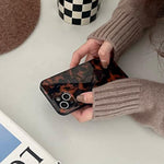 Tortoise Shell Retro Phone Case Compatible With Iphone 13 2021 Chic Amber Brown Leopard Stylish Classic Soft Slim Protective Cover For Iphone13 6.1Inch
