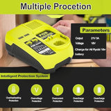 Upgrade P117 Rapid Charger Replacement For Ryobi One+ P117 P118 P119 P135 18V Charger,Compatible With P102 P104 P105 P106 P107 P108 P109 Pbp002 Pbp005 Pbp006 Battery