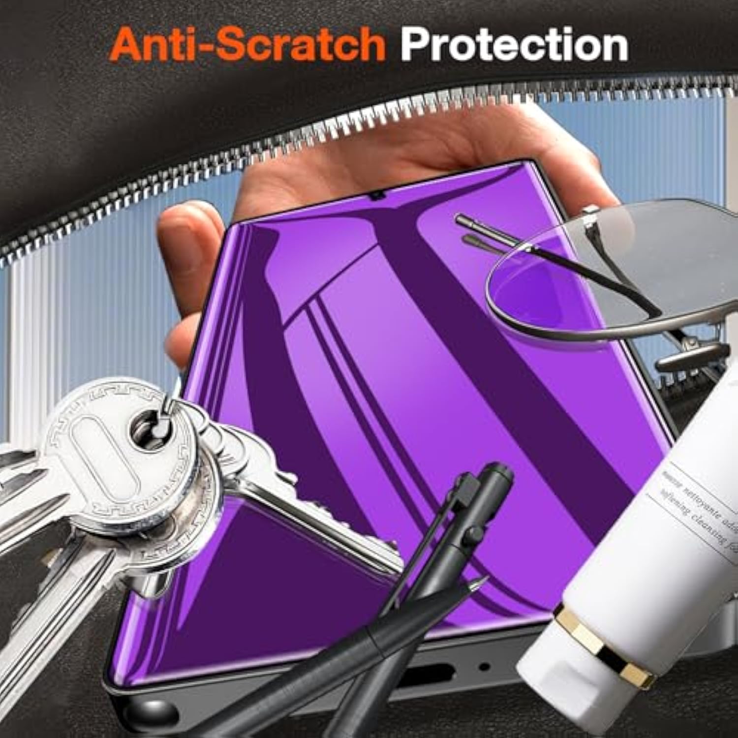 2 Pack For Samsung Galaxy S25 Ultra Privacy Screen Protector, Purple Anti-Spy Private Film[Not Glass] [Like Original Fingerprint Unlock], Anti-Blue Light, Sensitive Touch, Case Friendly