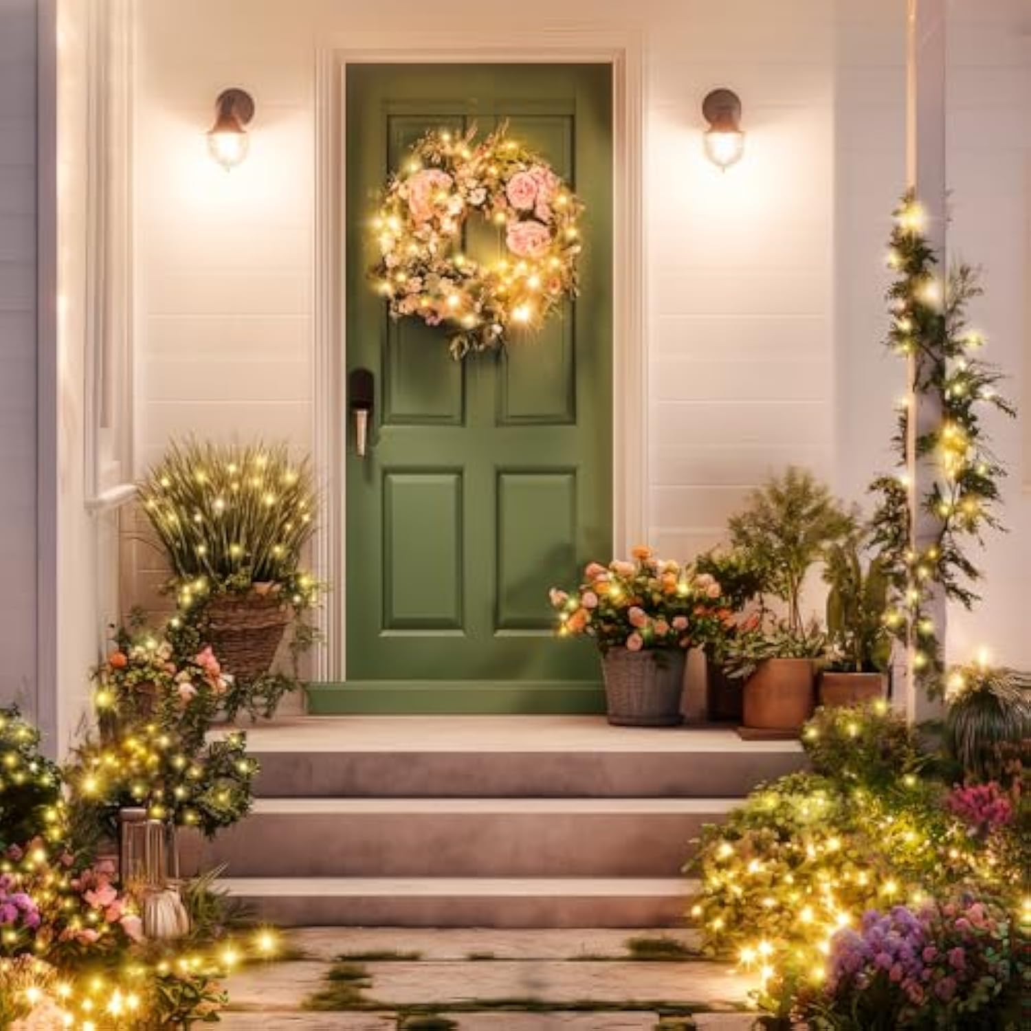 Fairy Lights Battery Operated, 66Ft Green Copper Wires With Remoter, 200 Led Twinkle Fairy Starry Lights For Christmas T