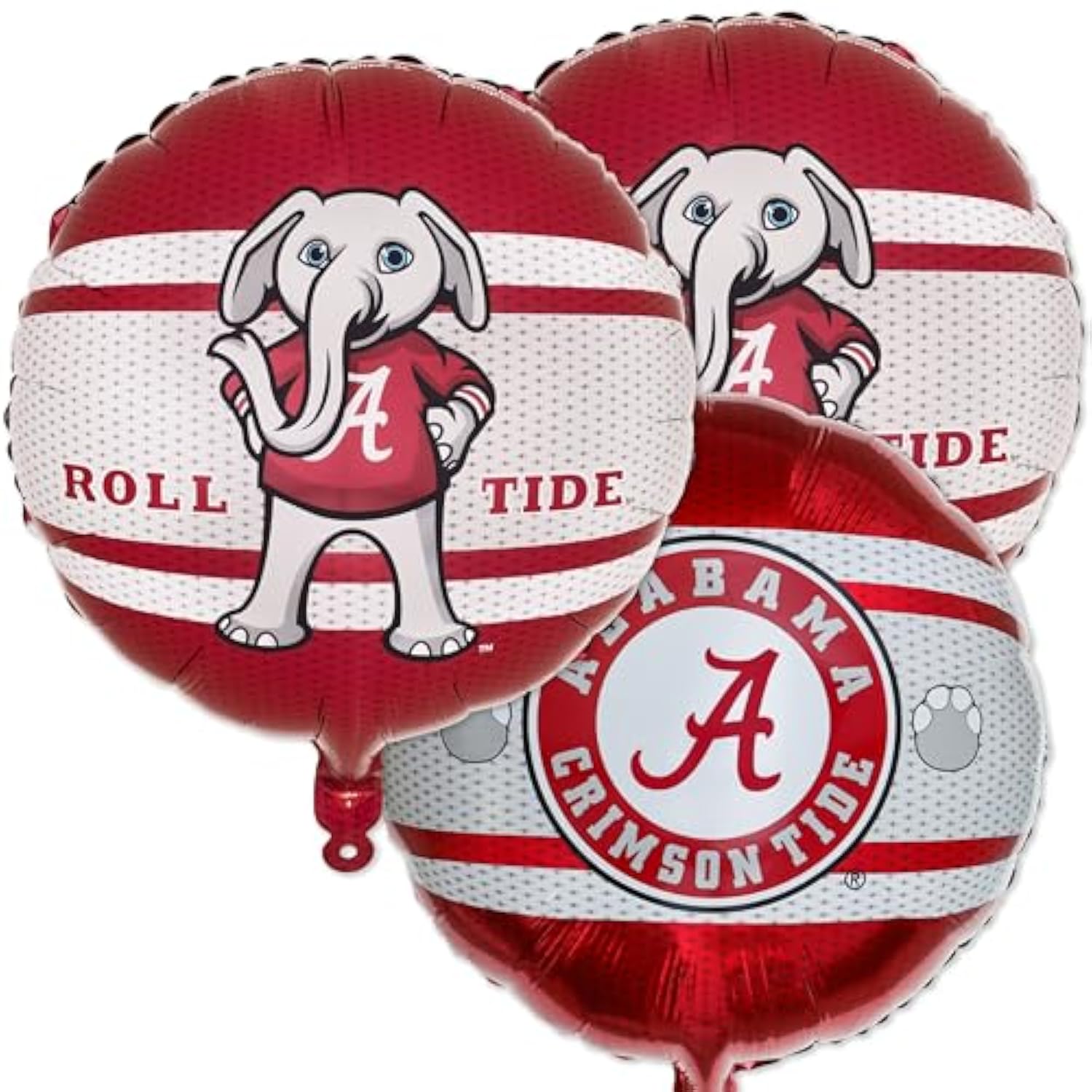 Havercamp University of Alabama Balloons (3 Pack) Alabama Crimson Tide Decorations with 2-Sided Prints featuring Big Al Alabama and Bama's A Logo. Constructed from Premium Mylar Material.