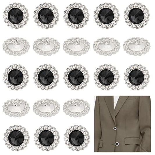20 Pcs Shank Buttons, 20 Mm Alloy Rhinestone Buttons For Sewing, Vinta