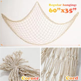 2 Pack Fish Net Decorations For Party, Natural Cotton Hawaiian Party Fishing Net Decorative, Nautical Themed Cotton Fishnet Under The Sea Pirate Ocean Beachhalloween Decor