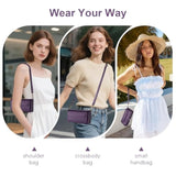 For Samsung Galaxy S25 Wallet Case With Card Holder, Shoulder And Wristlet Straps, Soft Pu Leather, Magnetic Snap, Flip Phone Case For Women Men For Samsung S25 Purple