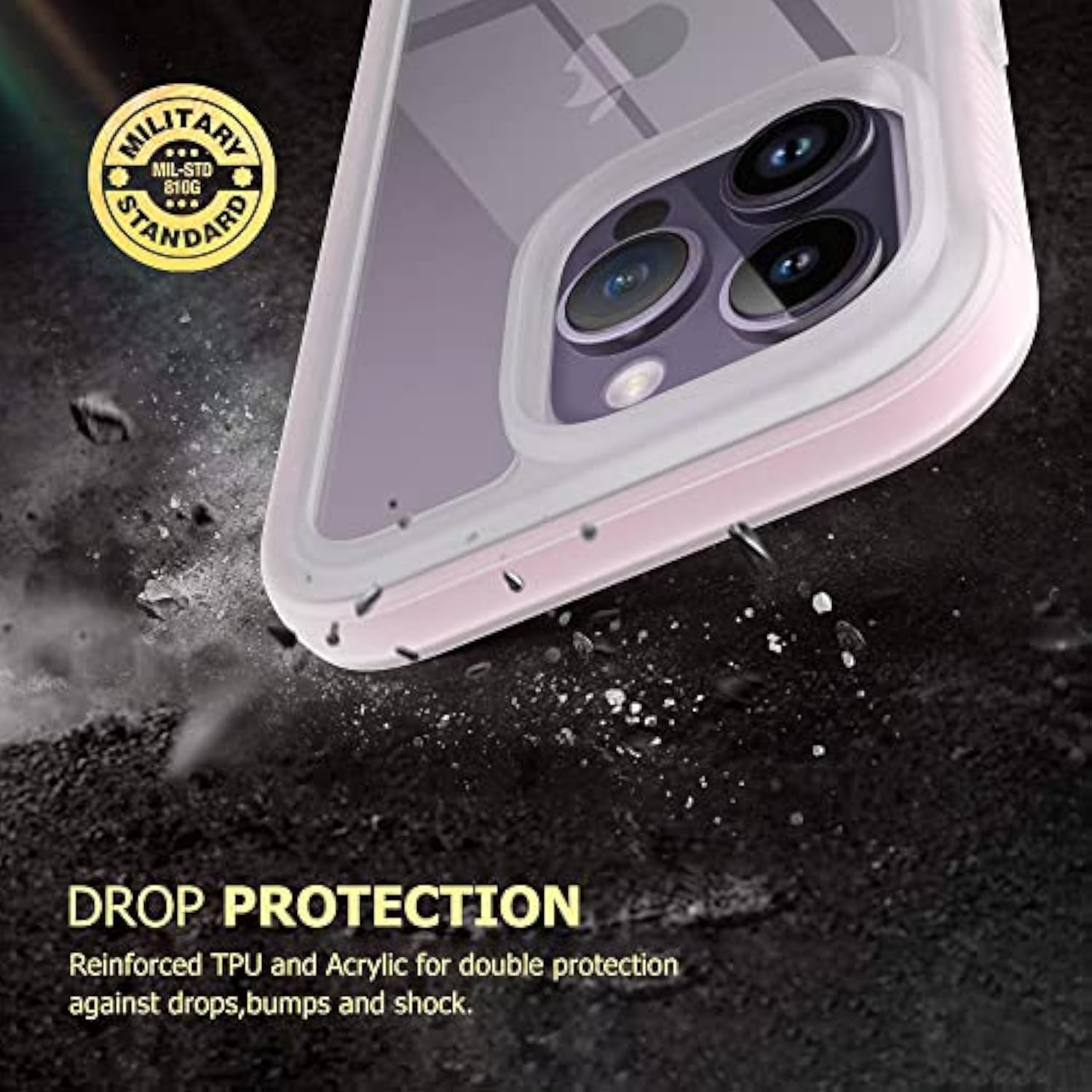 Acrylic 2 In 1 For Iphone 14 Pro Max Case?Anti-Yellowing, Military-Grade Protection, Drop Shockproof Slim Phone Cover For Iphone 14 Pro Max 6.7", Pink