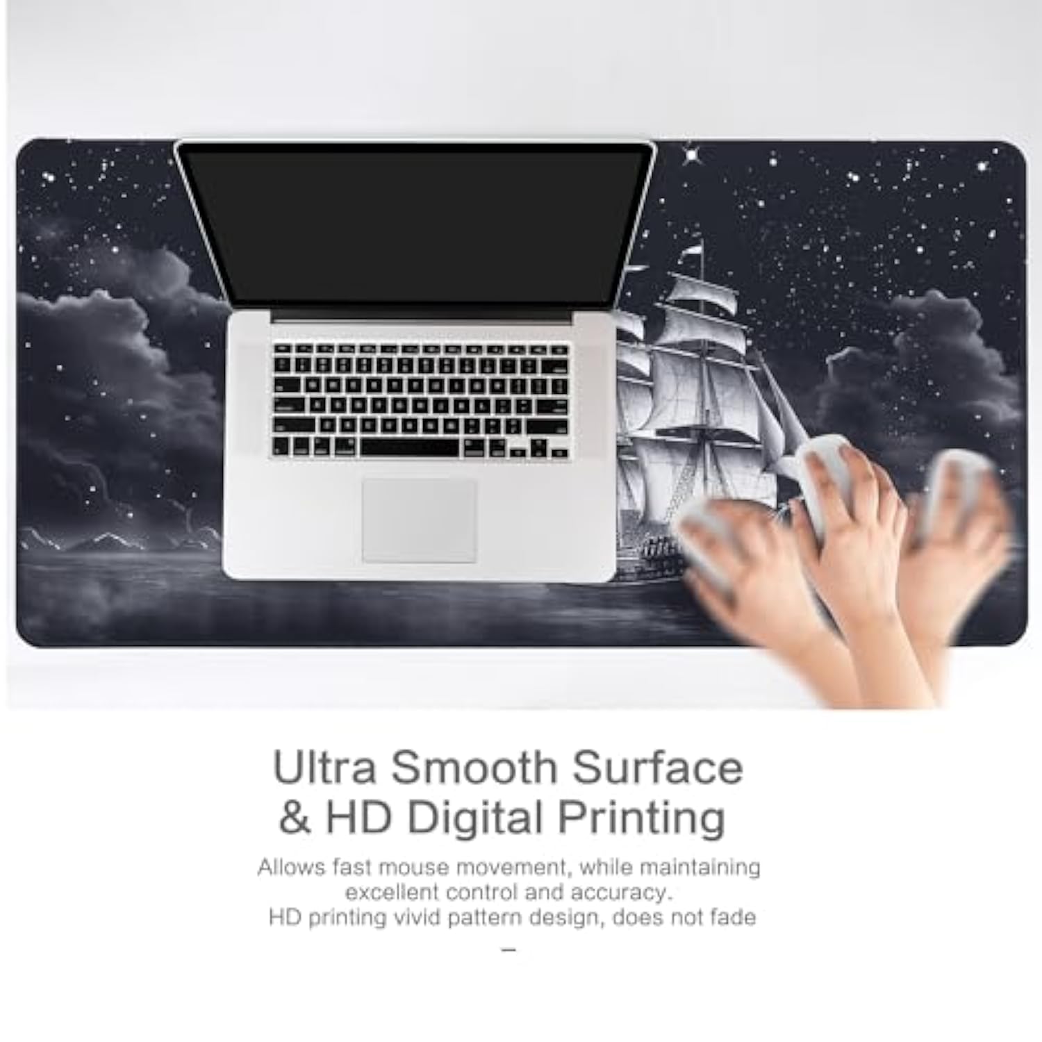 Desk Pad, Office Desk Mat, Extended Large Gaming Mouse Pad, Desk Decor Mousepad Keyboard Writing Mat With Non-Slip Rubber Base For Office Laptop Gaming Home, 31.5"X15.7", Nautical Sailboat