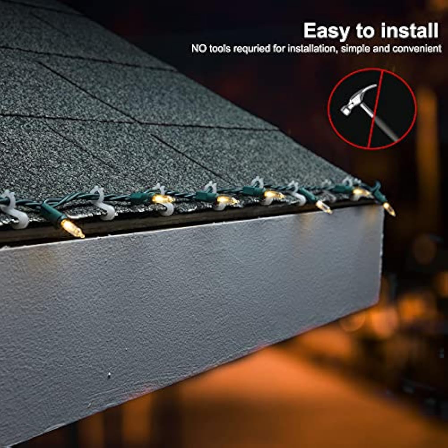Christmas Light Clips Outdoor, 400 Pack Mini Gutter & Shingle Clips For Hanging C9 C7 Christmas String Lights, Roofline, House, Yard, Eaves, Holiday Decorations