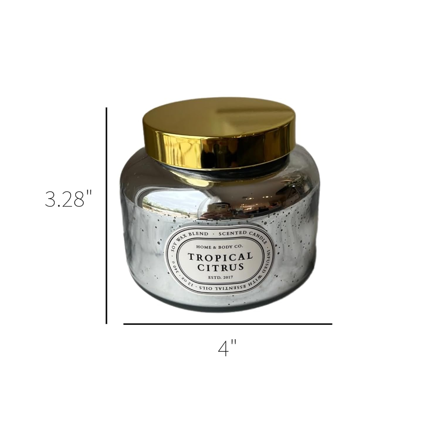 Home&Body Company Scented Candles 12 Oz Fragranced Candle, Soy Blend Wax, Infused With Essential Oils, Home Fragrances, Aromatherapy Home Scented Candles Gift, Scent: Tropical Citrus