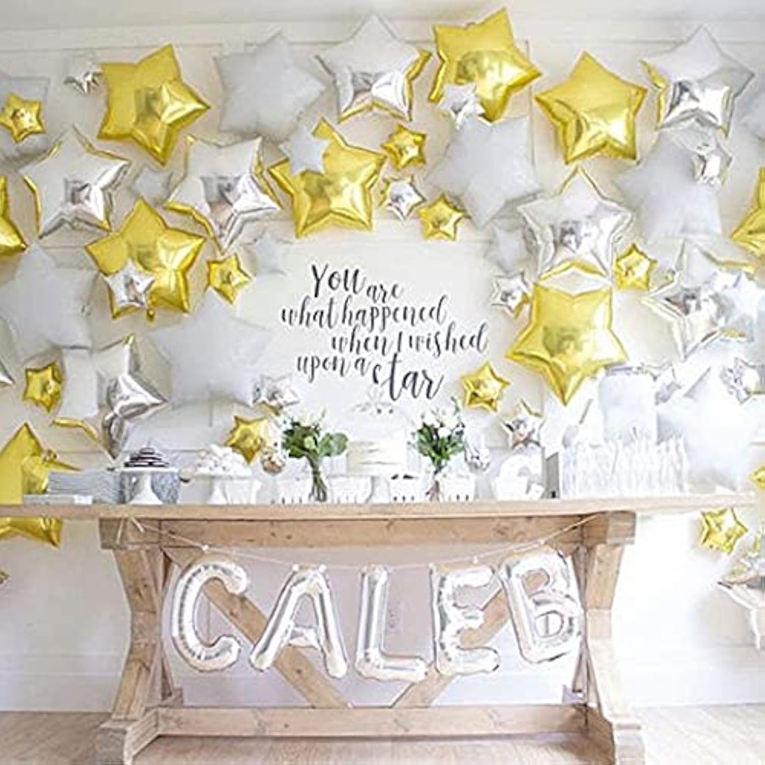 24 Pcs 18" Gold Star Balloons Foil Balloons Mylar Balloon For Baby Shower, Gender Reveal, Wedding, Magical Prom Or Engagement Party Decoration