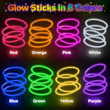 100 Pcs Glow Sticks Bulk Party Favors, 8" Glow In The Dark Party Supplies, Light Sticks For Party Favors Glow Necklaces And Bracelets For Kids Or Adults
