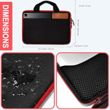 Laptop Case 13.3-14 Inch Briefcase, 180 Opening Water-Resistant & Shockproof Bag With Soft Velvet Lining, Compatible With Macbook Pro 14", Mac Air/Pro 13.3", Xps 14/13 And 13"-14" Pc,Red Edge