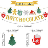 Glitter Christmas Hot Chocolate Banner Xmas Tree Snowflake Hot Cocoa Decor