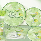 171Pcs Margs And Matrimony Bachelorette Tableware Set, Margarita Party Decorations Include Margs And Matrimony Banner 50 Thickened Plates 2 Tablecloths For Margarita Party