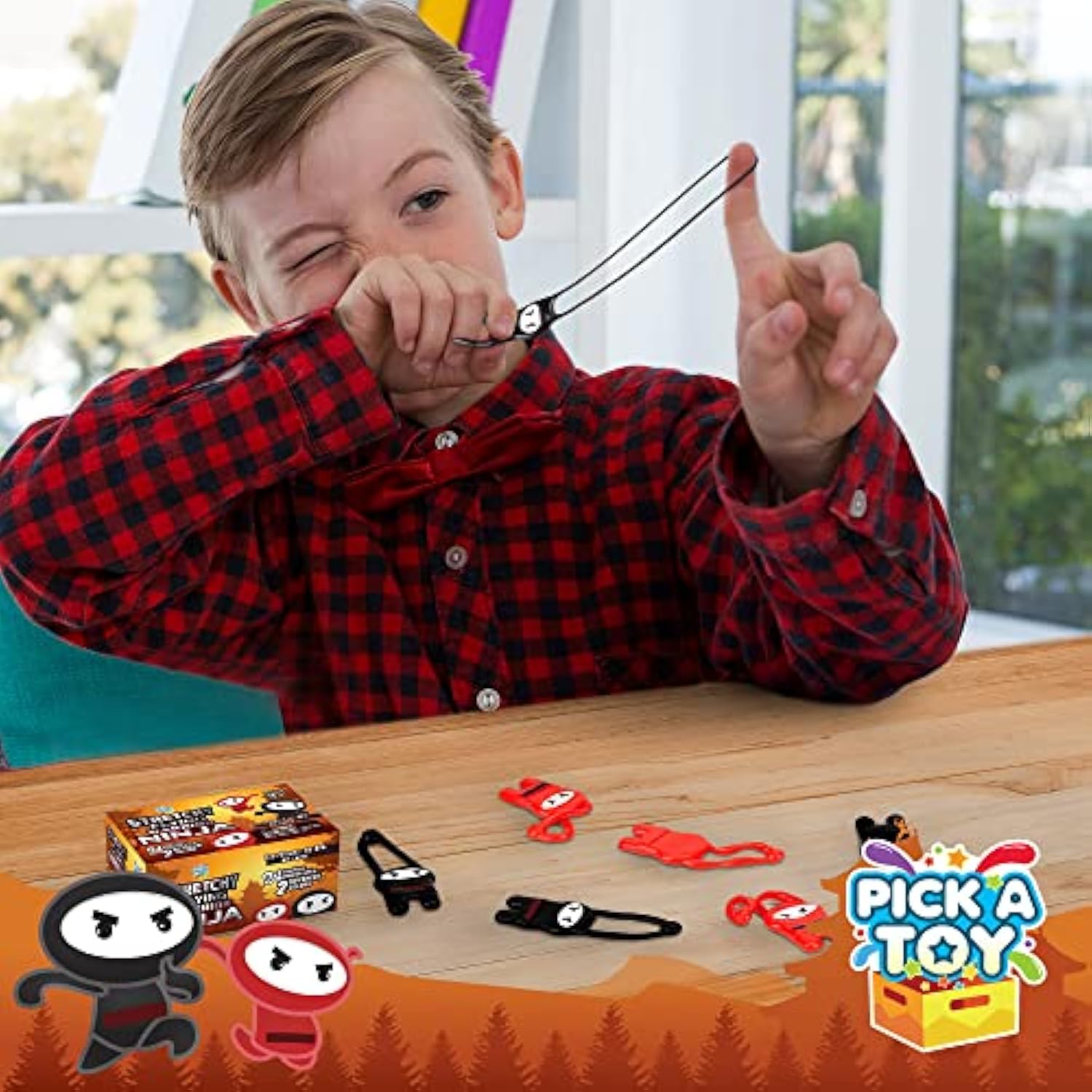 Stretchy Flying Ninjas 24-Pieces, Slingshot Toys For Boys And Girls, Easter Egg Filler, Karate Birthday Goodie Bags Stuffer And Ninja Party Favors Supplies