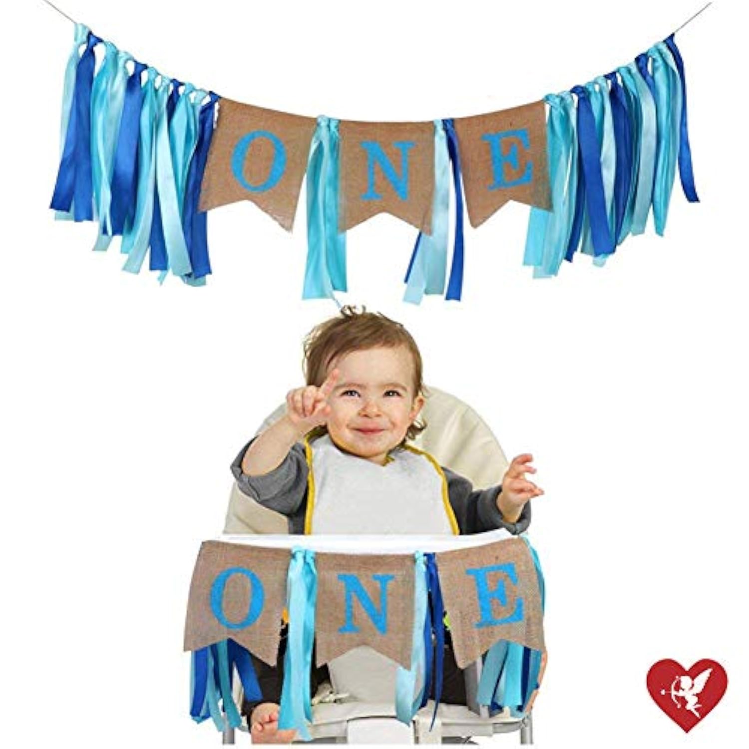 1St Birthday Decorations,Baby Boy'S First Birthday Banner,Burlap Highchair Banner For 1St Baby Birthday Banner Decorations