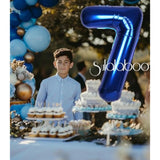 40" Navy Blue Number 7 Balloon: Large Foil Mylar for Boy Birthday/Graduation