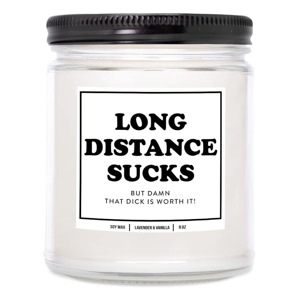You Nique Designs Long Distance Candle, 7 Ounces, Long Distance Relationship Gifts, I Miss You Gift For Him, Deployment Gifts, White All Natural Soy Vegan Aromatherapy Candles (Mahogany Teakwood)
