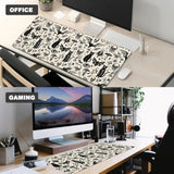 Gothic Cat And Skull Gaming Mouse Pad – 12X31.5In Non-Slip Rubber Desk Mat With Vintage Occult Design – Large Extended Mousepad For Office, Home – Deskmat Gifts For Goth And Dark Art Decor