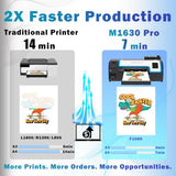 Auto-Maintenance M1630 Pro Dtf Bundle With Roll Feeder,White Ink Circulation For Diy T Shirt Printing,Doubled Speed Over L1800,L805 Dtf Printer Machine(Printer+Oven+Laptop+Consumables)