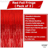 Xtra Large Red Streamers 3.2x8ft 2 Pack for Party Christmas Valentine New Year
