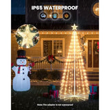 Christmas Cone Tree Light, 7.5Ft 295 Led Light Show Christmas Tree With 8 Modes Timer Remote, Dimmable Artificial Christmas Tree For Porch Yard Patio Indoor Outdoor Xmas Holiday Decor, Warm White