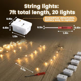 15 Pack String Lights, 7Ft 20 Led Waterproof Battery Operated Fairy String Lights For Home Bedroom Christmas Party Weddi