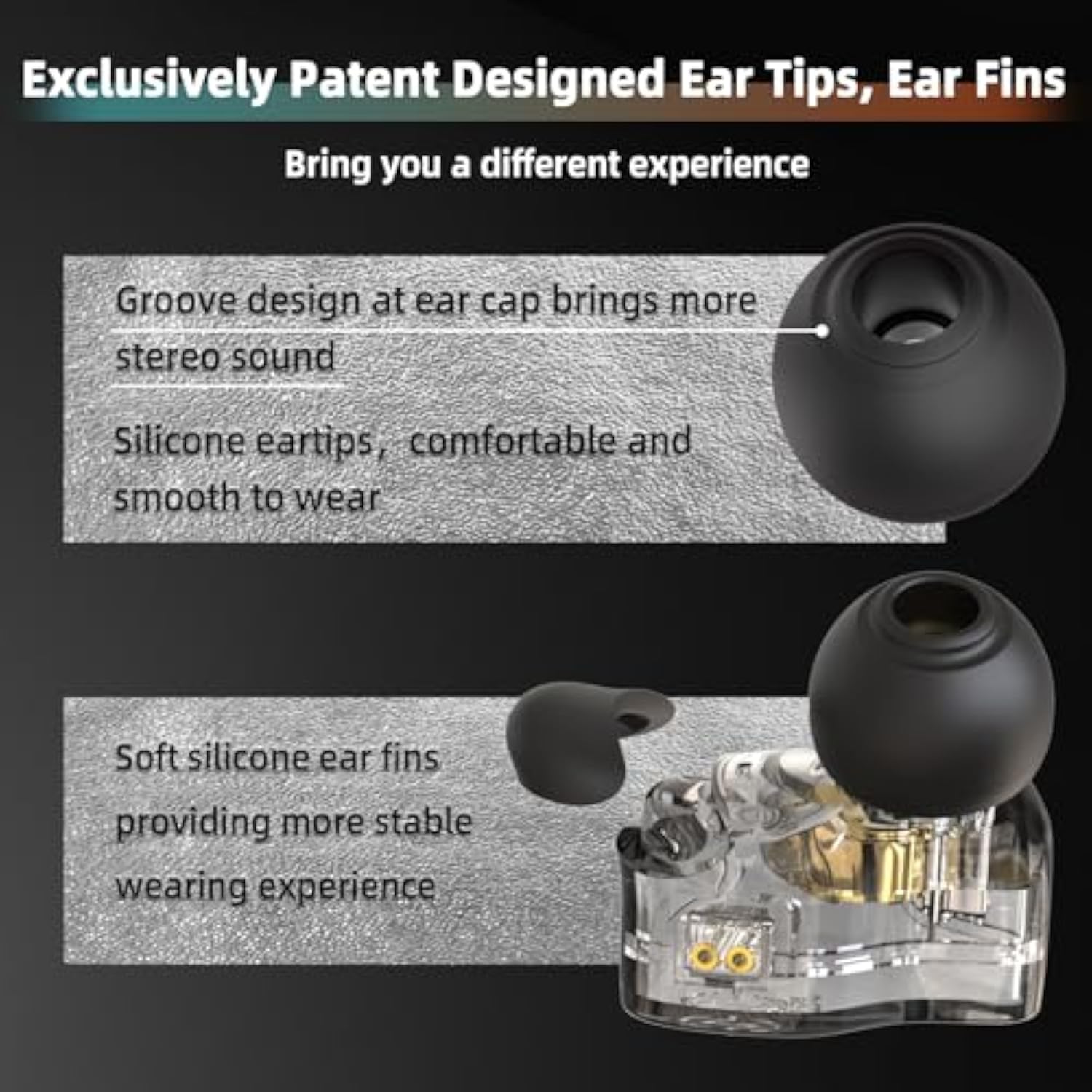 Ccz Dc01 Pro In Ear Monitor Headphones, Iems For Gaming, Professional Gaming Earbuds Super Bass Wired Earphones With 1Dd, Patent Ear Fins, Patent Ear Tips, For Singers Musicians (Black Without Mic)