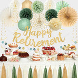 Retirement Party Decorations Women Men, Green Gold Happy Retirement