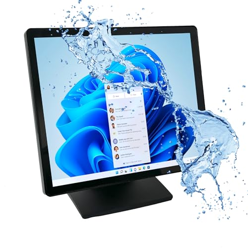 19 Inch 16:10 Touchscreen Pos Monitor, Led Backlit 10 Points Multi-Touch Hdmi Vga, 1440 X 900, True Flat Seamless Water & Dust Proof Front Screen, For Office, Retail, Restaurant, Bar, Gym, Warehouse