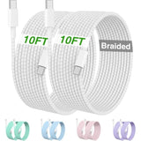 Usb C To C Cable 10 Ft For Iphone 16 15 Pro/Pro Max/Plus,Long C To C Cable Fast Charging Cord Braided For Iphone 16 15 Samsung Galaxy S25 S24 S23 S22 Ultra,Google Pixel 9,Ipad Pro 60W