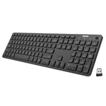 2.4G Wireless Keyboard Ultra Slim Full Size Keyboard With Numeric Keypad And M