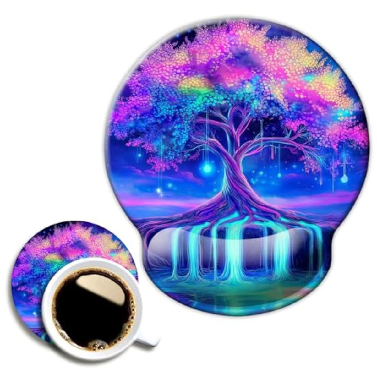 Ergonomic Mouse Pad With Wrist Support,Mouse Pad With Wrist Rest,Relieve Wrist Pain Mousepad Non-Slip Rubber Base,Mouse Pads For Desk,Computers,Laptop,Office,Home,Accessories Tree Of Life