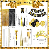 188 Pc 2026 New Year Party Supplies with Balloons Headbands and Decor
